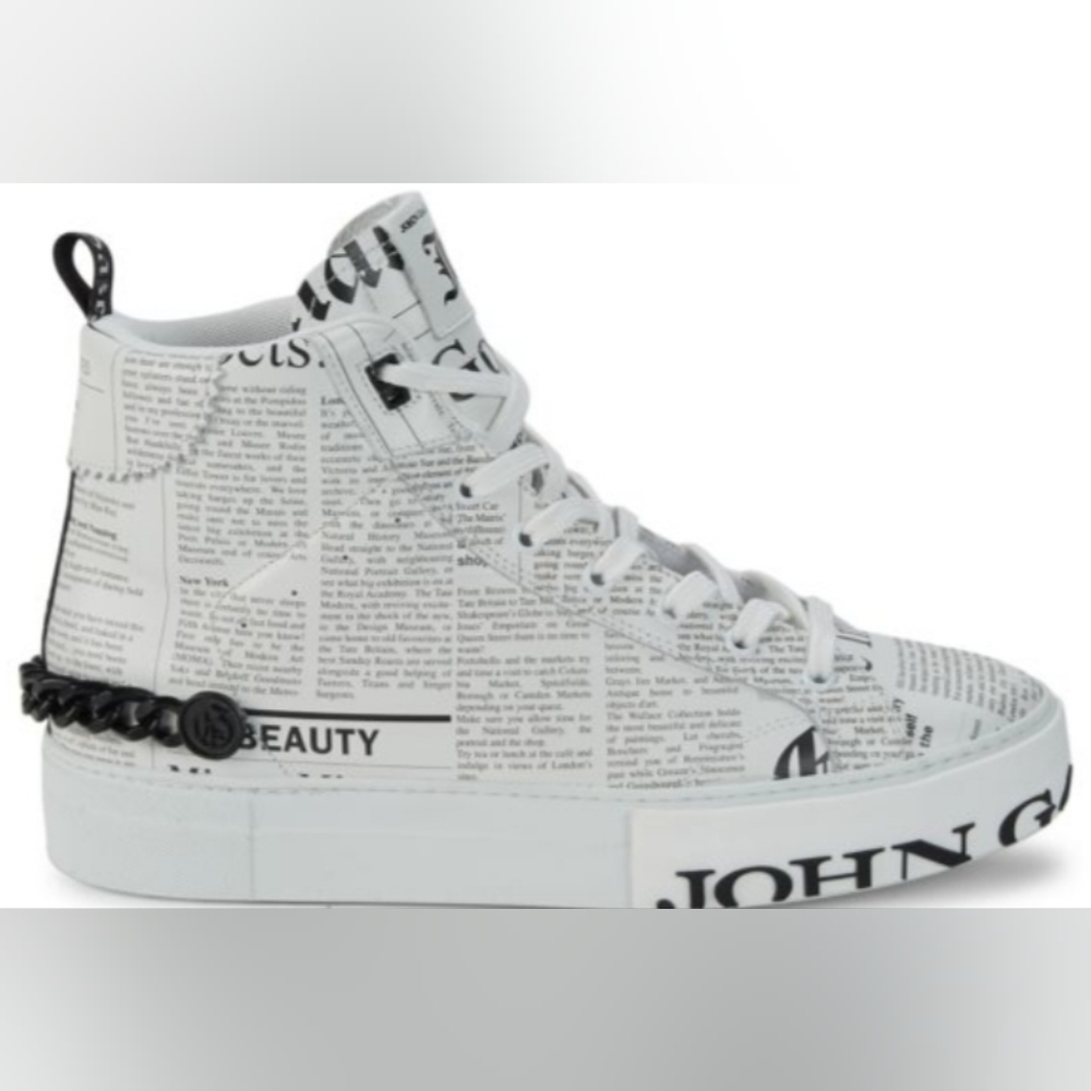 JOHN GALLIANO Gazette Leather High-Top Sneakers